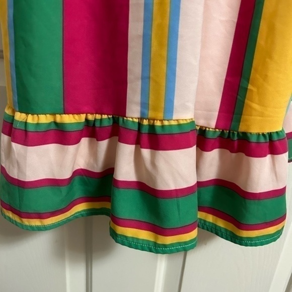 Peach Love California Striped Dress Medium spaghetti straps - Picture 5 of 6